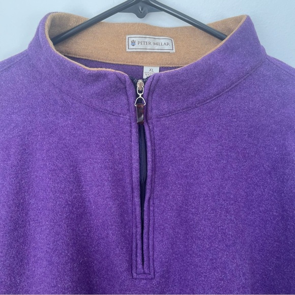 Peter Millar Purple Sweater Mens X-Large 1/4 Zip Up Long Sleeve Pullover - Picture 2 of 7